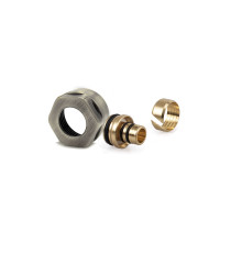 Резьбовое соединение для многослойной трубы SR Rubinetterie 16x3/4 Евроконус Никель матовый E383-2000NSF0