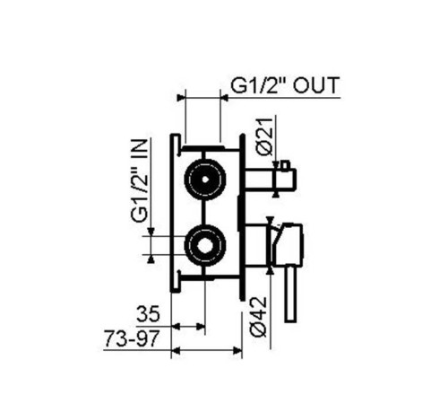 Встраиваемая часть смесителя Plumberia Selection Box на 2-3 выхода INT9036