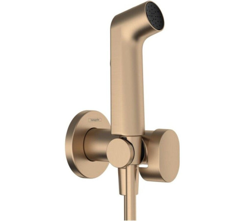 Гигиенический душ Hansgrohe 1jet S EcoSmart+ со смесителем держателем и шлангом 125 см шлифованная бронза 29232140