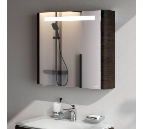 Зеркальный шкаф с подсветкой AM.PM Inspire V2.0 80 см левый табачный дуб M30MCL0801TF