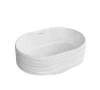 Раковина накладная Kerama Marazzi ArtBasin Sabbia 50.5x36.6 см без отверстия белый глянец SA.wb.50/WHT