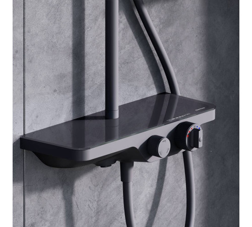 Душевая система AM.PM Apollo с термостатическим смесителем-полкой черный 947760300