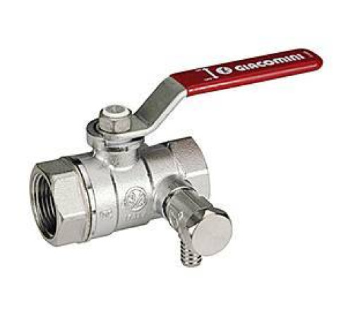 Кран шаровой Giacomini R250DS 1 1/4 ВВ ручка-рычаг со сливом R250SX006