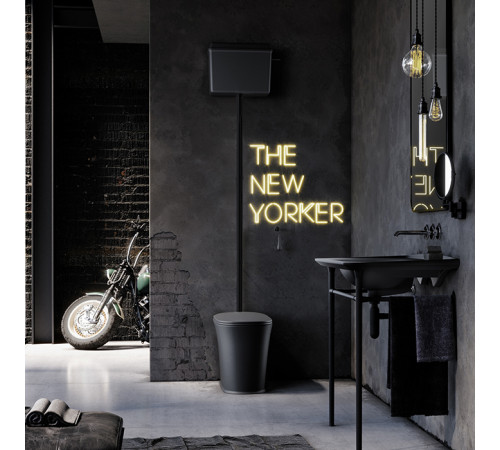 Унитаз напольный Kerasan The New Yorker 60х36.5 см с высоким бачком фурнитура черный черный матовый 569131/568031/759231/7593K2/561831F