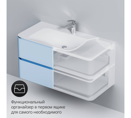 Тумба под раковину подвесная 100 см AM.PM Sensation светло-голубой M30FHX1002BG