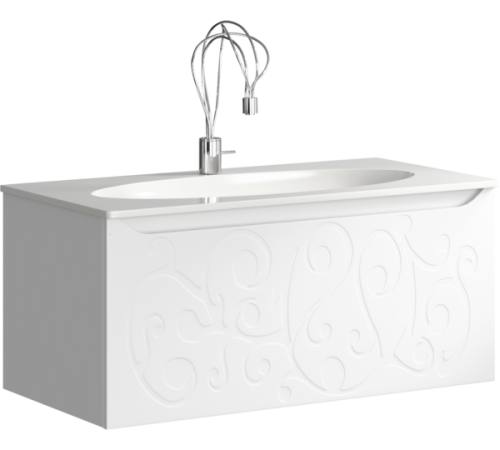 Тумба под умывальник подвесная Clarberg Elegance белый EL0110