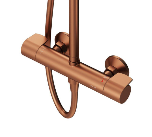 Душевая система AM.PM X-Joy с термостатом розовое золото F0785A444