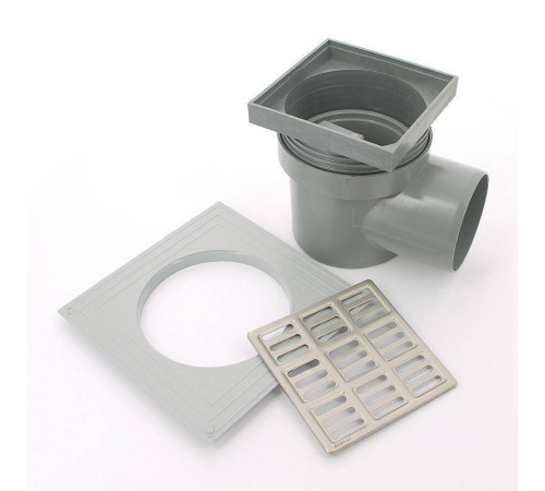 Трап для душа Alca 150х150 мм боковой выпуск 110 мм нержавеющая сталь APV12