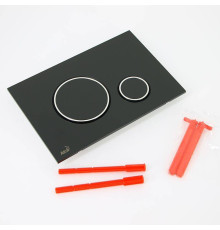 Кнопка смыва Alcaplast M778 черный матовый/хром глянец M778