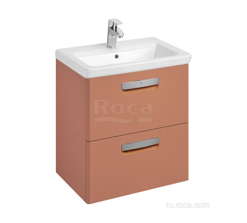 Тумба под раковину подвесная Roca The Gap 2 ящика 577x412x602 мм терракота ZRU9307837
