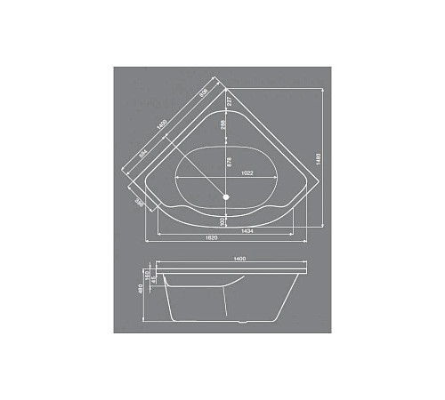 Комплект монтажный для асимметричной ванны Jika Lucerne 1400х1400 мм 2967470000001