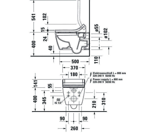 Крышка-биде Duravit SensoWash Classic 613000012002300
