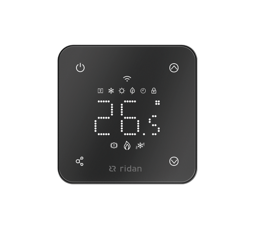 Комнатный термостат Ридан RSmart-FB Wi-Fi 230 В встраиваемый черный 088L1144R