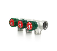 Коллектор модульный ELSEN 3/4 4 контура 3/4 EK вентили 90° TIN латунь EMW01.04T