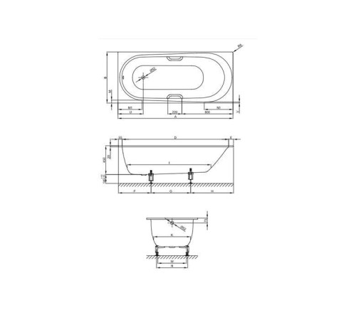 Ванна встраиваемая Bette Comodo 180х80х45 см антислип Sense 1251-000 AS