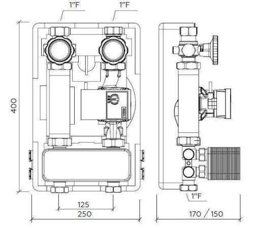 Насосная группа Huch EnTEC SMARTBOX 3.5 с теплообменником 30 пластин DN 25 без насоса EFG2530