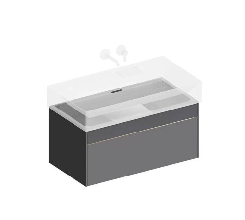 Тумба подвесная Kerama Marazzi Logica 86.8x46x40.3 см 2 ящика стальной серый LOG.90.2\ST
