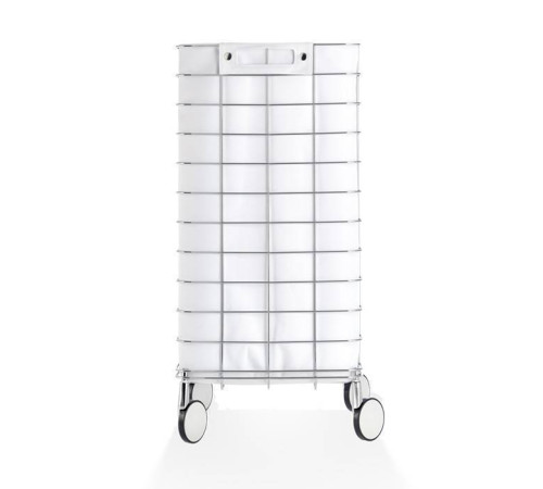 Корзина для белья напольная Decor Walther WR 1 35x35x75 см хром/белый 0613750