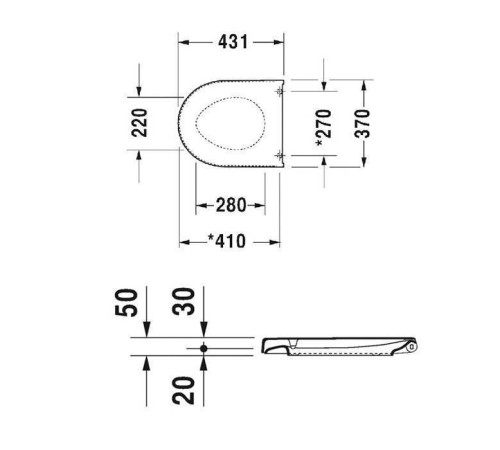Сиденье для унитаза Duravit Starck 3 с микролифтом SoftClose петли нержавеющая сталь 0063890094