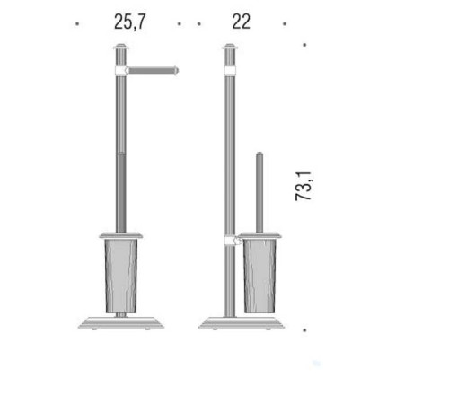 Стойка с аксессуарами Colombo Design Hermitage 73 см ерш и держатель т/б хром B3318.CR