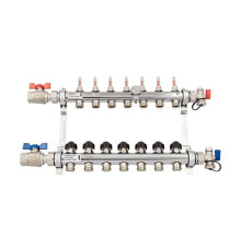 Комплект коллекторов REHAU HKV-D 1х3/4 на 7 выходов с расходомерами и термоклапанами 12080713002