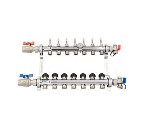 Комплект коллекторов REHAU HKV-D 1х3/4 на 7 выходов с расходомерами и термоклапанами 12080713002