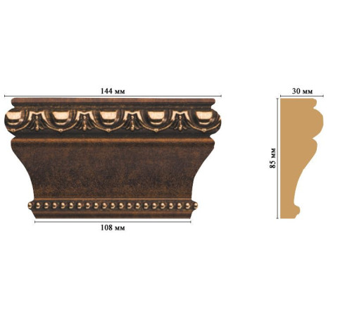 Капитель декоративная Decomaster D202-56 144х85х30 мм D202-56