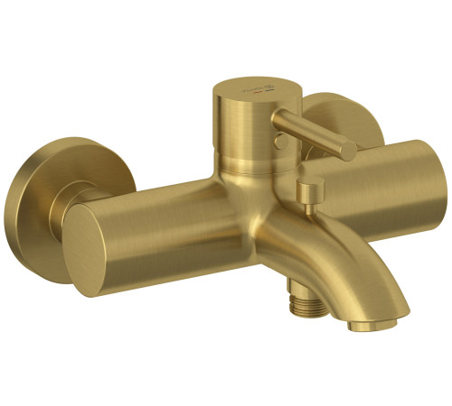 Смеситель для ванны и душа Kludi Bozz брашированное золото 38691N076