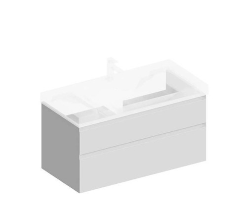 Тумба подвесная Kerama Marazzi Cubo 100 см с ящиками белая матовая CUB.100.2\WHT.M