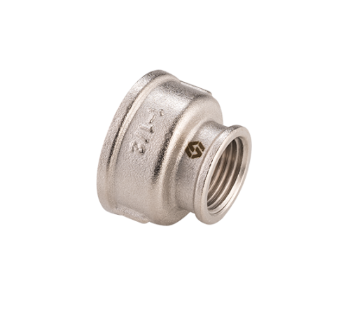 Муфта переходная Hogert 1 1/4 x 1/2 ВВ латунь никелированная BF5210704