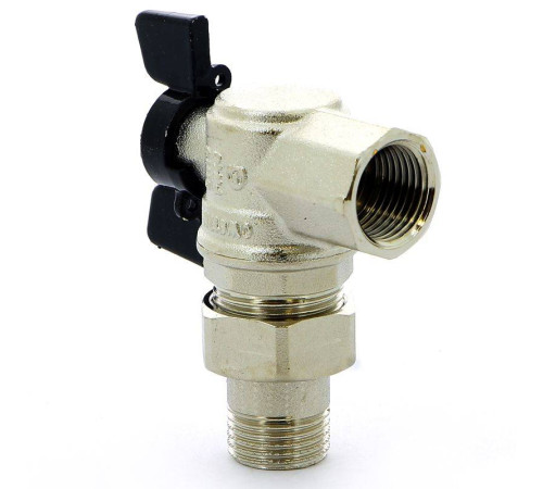 Кран шаровой Bugatti Oregon 1/2 НВ угловой со сгоном бабочка 05940001