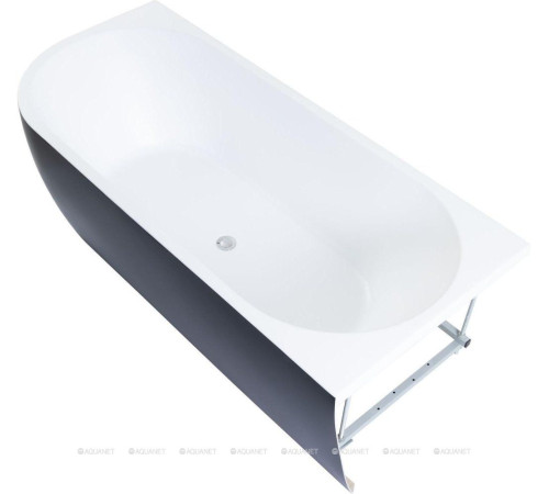 Ванна акриловая Aquanet Family Elegant B 1800x800 мм со сливом-переливом White/Black Matte 3806-N-GW-MB