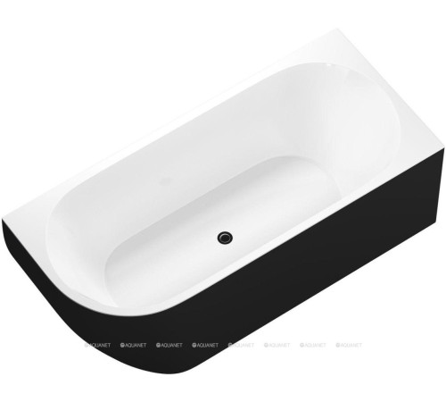 Ванна акриловая Aquanet Family Elegant B 1800x800 мм со сливом-переливом White/Black Matte 3806-N-GW-MB