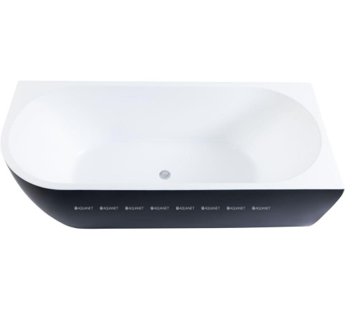 Ванна акриловая Aquanet Family Elegant B 1800x800 мм со сливом-переливом White/Black Matte 3806-N-GW-MB