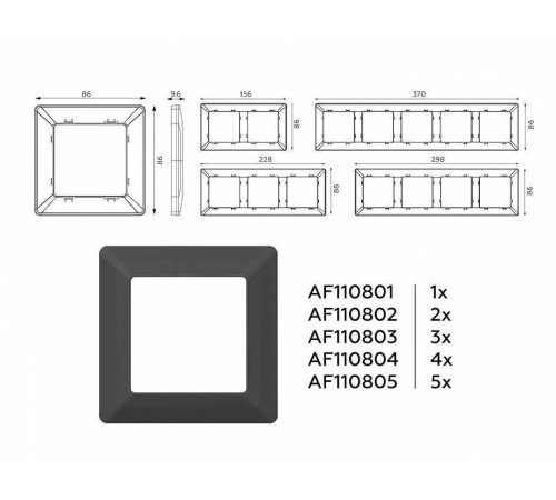Рамка на 4 поста Ambrella Volt Line AF110804