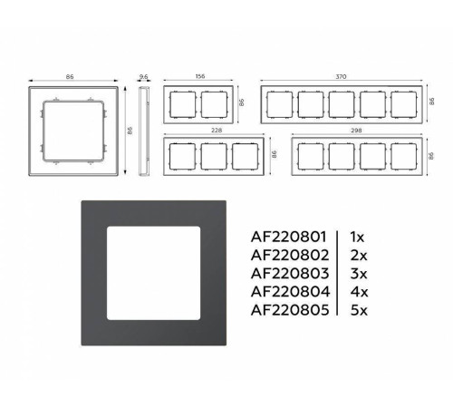 Рамка на 2 поста Ambrella Volt Techno AF220802