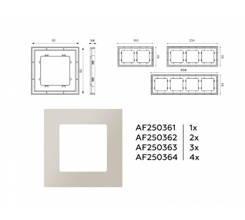 Рамка на 2 поста Ambrella Volt Qubi AF250362