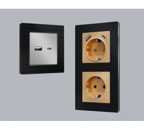 Рамка на 2 поста Ambrella Volt Platos Металл AF550502