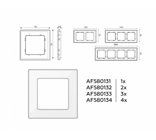 Рамка на 2 поста Ambrella Volt Arctic AF580132