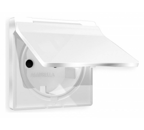 Накладка для розетки влагозащищенной с заземлением и со шторками с крышкой Ambrella Volt Quant AP1080