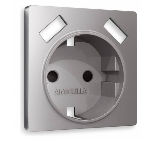 Накладка для розетки с заземлением и со шторками и 2хUSB type A Ambrella Volt Quant AP5090