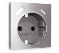 Накладка для розетки с заземлением и со шторками и 2хUSB type A и C Ambrella Volt Quant AP5100