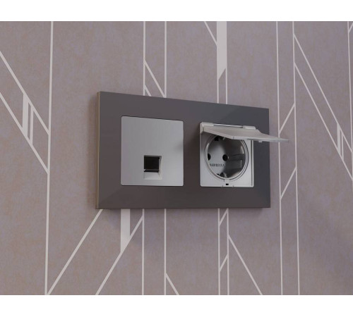 Накладка для розетки RJ-11 или RJ-45 Ambrella Volt Quant AP5120