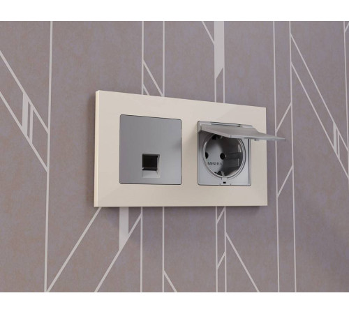 Накладка для розетки RJ-11 или RJ-45 Ambrella Volt Quant AP5120