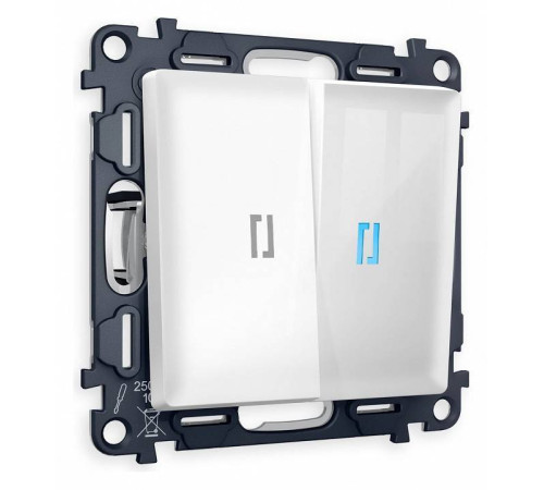 Выключатель проходной двухклавишный с подсветкой Ambrella Volt Quant MA104040