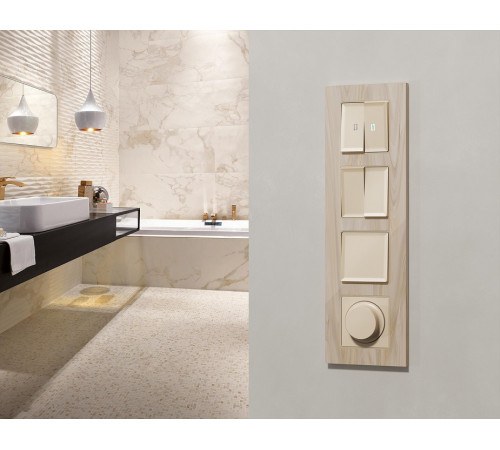 Выключатель перекрестный двухклавишный без рамки Ambrella Volt MA MA323030