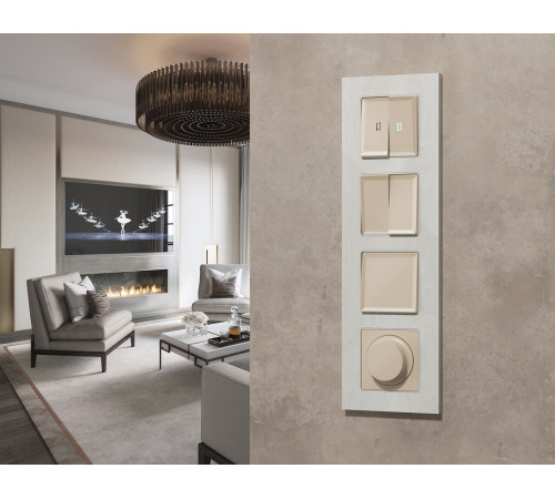 Выключатель перекрестный двухклавишный без рамки Ambrella Volt MA MA323030