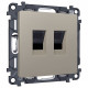 Розетка двойная Ethernet RJ-45 и со шторками, без рамки Ambrella Volt ALFA MA372110