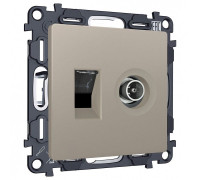 ТВ-розетка и розетка Ethernet RJ-45 без рамки Ambrella Volt ALFA MA372510