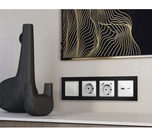 Выключатель двухполюсной самовозвратный без рамки Ambrella Volt MA MA401050